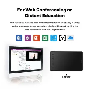 H950p 8192 स्तर 5080 lpi बैटरी मुक्त विद्युत चुम्बकीय अनुनाद के साथ 8 प्रोग्राम योग्य प्रेस कुंजियों ड्राइंग टैबलेट - Product Image 6