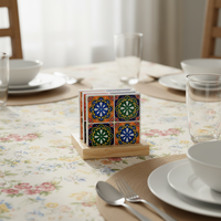 Sous-verres carrés modernes personnalisables en céramique écologique, vierges pour sublimation, avec base en liège, réutilisables