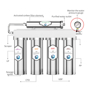 304 thép không gỉ 4 + 1 Hướng dẫn sử dụng dưới bồn rửa siêu lọc máy lọc nước thông minh Vòi 100 GPD tốc độ dòng chảy cho nhà bếp khách sạn - Product Image 1