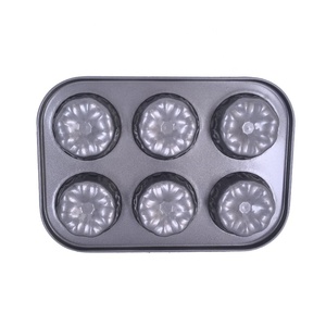 Fabricación <span class=keywords><strong>profesional</strong></span> Acero al carbono 0,35mm Mini Muffin Pan Durable Bandeja <span class=keywords><strong>para</strong></span> hornear 6 Cup Crown Muffin Pans - Product Image 6