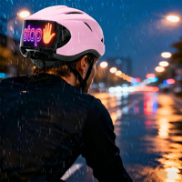Affichage programmable à LED pour casque de moto, indicateur lumineux pour vélo, panneau LED pour moto, éclairage de casque de moto