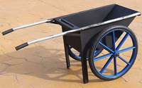 Brouette industrielle robuste à deux roues, capacité de charge 100 kg, chariot de travail portable en fer, rangement d'outils, utilisation sur chantier