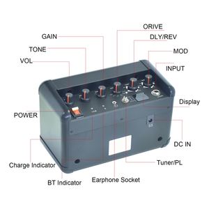 Amplificateur de <span class=keywords><strong>guitare</strong></span> électrique Rowin 15W Haut-parleur <span class=keywords><strong>sans</strong></span> <span class=keywords><strong>fil</strong></span> BT Amplificateur de <span class=keywords><strong>guitare</strong></span> acoustique - Product Image 3