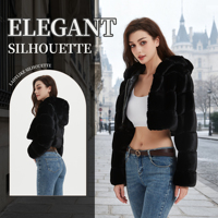 Veste Courte à Capuche en Fausse Fourrure pour Femme, Manteau Court Chaud et Doux pour l'Hiver, Fournisseur en Gros OEM ODM Tendance