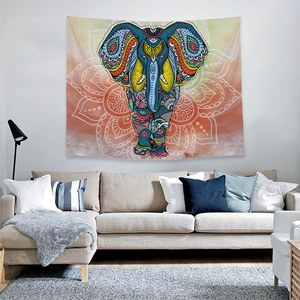 2020 nueva llegada Impresión Digital 3d impreso Hippie de elefante moderno barato <span class=keywords><strong>Mandala</strong></span> indio en Star tapiz de pared colgante - Product Image 1