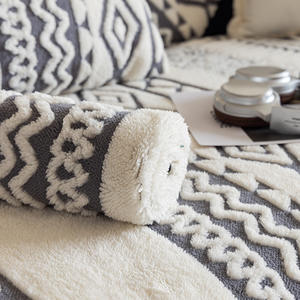 Funda <span class=keywords><strong>de</strong></span> sofá <span class=keywords><strong>de</strong></span> chenilla Bohemia, funda <span class=keywords><strong>de</strong></span> cojín <span class=keywords><strong>de</strong></span> sofá antideslizante patrón geométrico <span class=keywords><strong>de</strong></span> <span class=keywords><strong>tela</strong></span>, moderna, minimalista y <span class=keywords><strong>de</strong></span> <span class=keywords><strong>gusano</strong></span>, primavera y otoño - Product Image 2