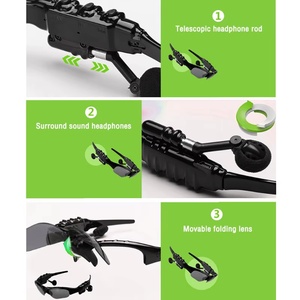 New F01 Glasses Earphone 2 in 1 Listen Music Stereo <b>Speaker</b> Bone Conduction Earphone Answer Call Smart Glasses for Sports - Product Image 1