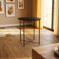 Structure de table en métal et bois durable et moderne pour mobilier de salon, utilisation polyvalente