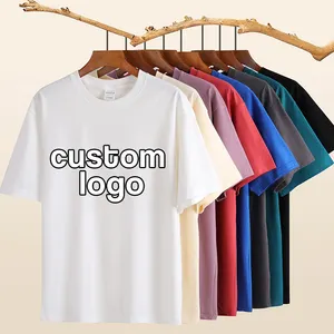 Hip Hop 200 Gsm Drop Shoulder Graphic Heavyweight Tshirts Luxury Blank Heavy Cotton Custom Streetwear Oversized T-shirt Men