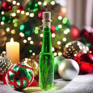 Tay Thổi Tùy Chỉnh Giáng Sinh Trang Trí Nguồn Cung Cấp Tự Làm Bia Whisky Rượu Vang Chai Thủy Tinh Giáng Sinh Thủy Tinh Thổi Đồ Trang Trí - Product Image 2