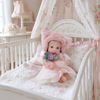 Poupée Reborn de 12 pouces en vinyle intégral, avec robe de fée, ailes d'ange, chapeau à oreilles de chat, cheveux blonds, pour jeu d'imitation