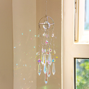 Carillon éolien de jardin Série Étoile Argentée Planète Attrape-soleil en cristal Ornement suspendu Attrape-rêves arc-en-ciel - Product Image 2