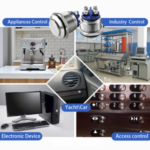 16mm paslanmaz çelik alüminyum Dome kafa IP65 basmalı düğme anahtarı anlık mandallama kapalı 12V 24V - Product Image 2