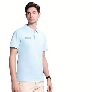 เสื้อเชิ้ตแขนสั้นผู้ชายผ้าคอตตอนหวีอย่างดีถักทอเนื้อแน่นคุณภาพเยี่ยมรุ่นใหม่ปี 2023 พร้อมโลโก้สั่งทำ - Product Image 4