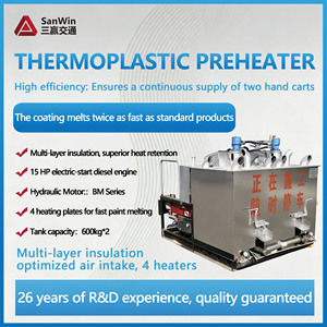 Précalentore Idraulico Bicilindrico ad Alta Efficienza per Vernice Termoplastica per Autostrade, Riduce il Traffico, 1200kg - Product Image 6