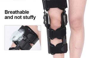 Soporte de estabilización de rótula abierta con bisagras <span class=keywords><strong>laterales</strong></span> <span class=keywords><strong>para</strong></span> inmovilización y rehabilitación de rodilla OA ROM inmovilizador de rodilla soporte de pierna - Product Image 4