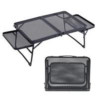 Table pliante rectangulaire en alliage d'aluminium, légère, pour le camping en plein air, barbecue, mobilier d'extérieur portable