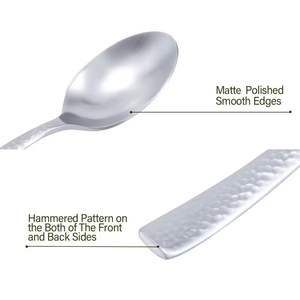 Juego de cubiertos de acero inoxidable y Plata mate forjados a mano al por mayor para bodas, hoteles y restaurantes - Product Image 5