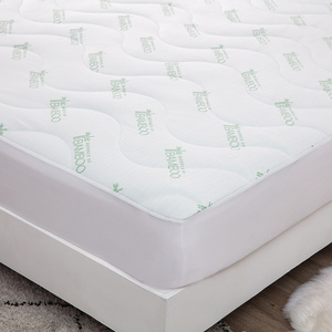 Protector de colchón impermeable de bambú Natural tamaño Queen King, alfombrilla de cama hipoalergénica, impermeable de bambú Natural tamaño Queen King - Product Image 1