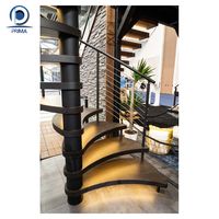 Prix des escaliers en colimaçon Prima Villa, escaliers modernes en métal pour l'extérieur, escaliers intérieurs en bois noir, style extérieur en fer forgé personnalisé