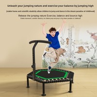 Trampolín Hexagonal Plegable de Polipropileno Seguro para Niños, Cama Elástica Interior para Fitness, con Red Protectora, Resistente a la Intemperie