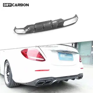 Difusor de lábios traseiros de fibra de carbono, para mercedes benz e classe w213 e250 e350 e400 e43 e63 amg s estilo 2017 2018 2019