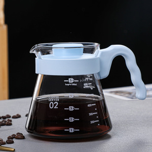 2026 New Product Ideas Colorful Glass Coffee Server Pour Over Carafe <strong>Microwave</strong> Safe 600mL Coffee Dripper Glass <strong>Kettle</strong> - Product Image 6