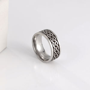 विंटेज सेल्टिक नॉट रिंग नॉर्डिक वाइकिंग क्रॉस लाइन नॉट फिंगर रिंग स्टेनलेस स्टील सामग्री आभूषण उत्तम युगल उपहार - Product Image 3