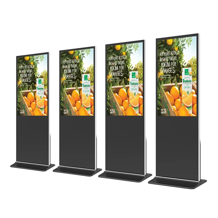 HUSHDIA 최고의 가격 휴대용 키오스크 토템 안드로이드 디스플레이 모니터 광고 디지털 간판 미디어 플레이어 화면