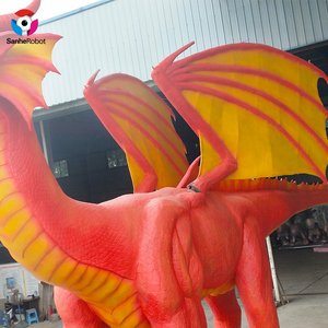 Dragon occidental rouge personnalisé de grande taille modèle de ptérosaure animatronique parc de dinosaures volants pour enfants scènes d'aéroport d'affichage intérieur - Product Image 4
