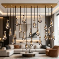 Lustre de plafond en verre moderne et luxueux pour salon
