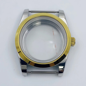 Cassa per <span class=keywords><strong>Orologio</strong></span> in Acciaio Inossidabile 36/39mm Argento/Oro con Vetro Zaffiro per Movimento NH35/36 - Product Image 2