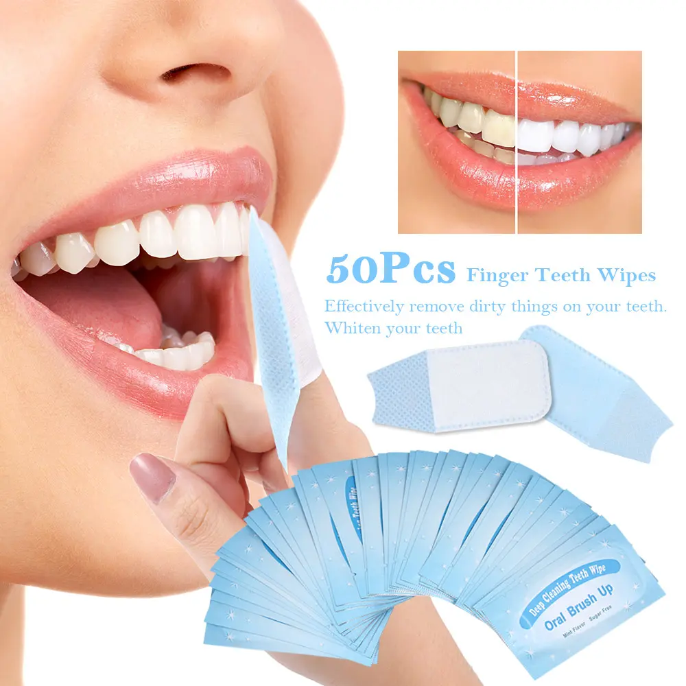 अनुकूलित दांत सफाई पोंछे के लिए गर्म बिक्री उंगली दांत पोंछे यात्रा