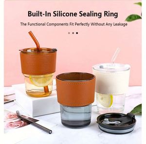 แก้วกาแฟแก้วแบบใช้ซ้ำได้พร้อมหลอดดูด พิมพ์โลโก้ได้ตามต้องการ คุณภาพพรีเมียม - Product Image 6