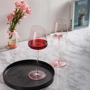 High-Appearance Level Light Luxury Diagonal <b>Pink</b> Wine Glass Stemware Wholesale Home Wine Glass <b>Gift</b> <b>Box</b> Set for Tea Cups Saucers - Product Image 5