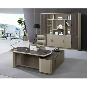 Bureau de direction moderne de luxe en L avec tiroirs, poste de travail pour PDG, ensemble de mobilier de bureau de direction, vente en gros - Product Image 2