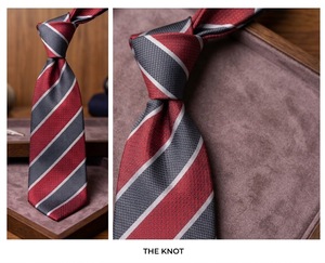 Corbata de Seda Elegante con Diseño Paisley a Rayas para Hombre, para Negocios, Bodas y Fiestas, con Logotipo Personalizado, Accesorio de Regalo, KABA TEKSTIL - Product Image 3