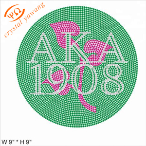 Custom Iron on AKA Bling Rhinestone <strong>Transfer</strong> <strong>Sorority</strong> Iron on 1908 <strong>Heat</strong> <strong>Transfer</strong> for Clothing - Product Image 1