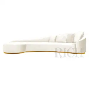 Wholesale 1 long sofa couch-modern commercial sofa luxury modern contemporary living room long couch settee curved sofa fabric large curved back sofa