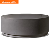 Table de feu ronde de couleur gris foncé au design minimaliste pour l'extérieur, foyer extérieur décoratif pour hôtel