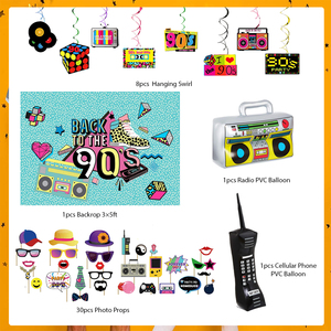 Decorazione per Festa a Tema Anni '90 Nicro, Sfondo per Foto con Telefono Cellulare e Radio, Decorazione per <span class=keywords><strong>Compleanno</strong></span> - Product Image 2