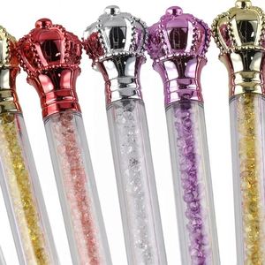 Crown Top Glitter Quicksand Twist Metal <b>Ballpoint</b> <b>Pen</b>, Bling Floating Sequins Decorative <b>Pen</b> Custom Logo for Girls Student Gift - Product Image 2