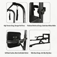 Station de barre de traction multifonctionnelle autoportante en acier inoxydable avec quatre patins antidérapants, robuste, pour exercices de triceps et abdominaux en salle de sport