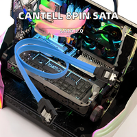 Kabel Data Cantell 8-Pin SATA 3.0 Female to Female Dengan Pengunci, Selubung PVC 6gb/s SSD Hard Drive untuk Performa Optimal