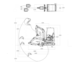 รถขุดขนาดเล็ก KATOCASE 1.3 ตัน แบบอเนกประสงค์ สำหรับใช้ในบ้าน ไร่นา และสวนผลไม้ - Product Image 5