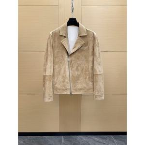 Brunello Cucinelli <b>Men's</b> Deer Skin <b>Velvet</b> <b>Jacket</b> Zipper Collar Casual Outerwear - Product Image 1
