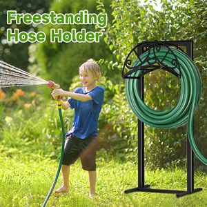 Garden <b>hose</b> bracket, detachable water <b>hose</b> bracket, freestanding heavy-duty metal <b>hose</b> <b>hanger</b>, water <b>pipe</b> storage rack - Product Image 3