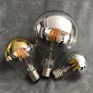 Ampoule LED demi-chrome, E27, B22, E26, 2, 4, 6, 8W, Filament variable, lampe Vintage, G45, A60, G80, G95, G125, ampoules Edison miroirs