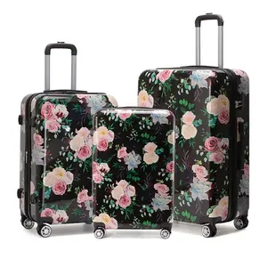 Xingshun Custom Print Flower Girls Trolley Hard Case Luggage 20/24/28 Inch Travel Bags Suitcase Luggage Sets