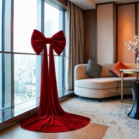 Nouvelle Décoration de Vitrine de Centre Commercial pour le Nouvel An et Noël, Nœud en Acier Inoxydable Extra-Large pour Cadeau de Mariage et Décoration de Suite Nuptiale, Utilisation Intérieure